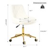 Vynxaria Modern Teddy Velvet Dining Chair with Gold-Plated Legs - Ergonomic Comfort & Style - 2 of 4