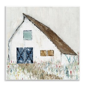 Stupell Industries Countryside White Barn Abstract Flower Meadow Nature Wall Plaque Art - 1 of 4