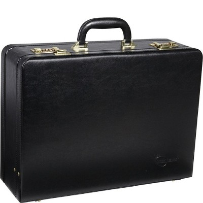 Amerileather Large Expandable Faux Leather Attachè Case (#2894-9) Black