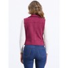 INSPIRE CHIC Women's Faux Suede Casual Sleeveless Biker Vest Jacket - 4 of 4