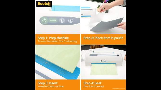 Scotch Thermal Laminator with 2 Starter Pouches 8.5&#34; x 11&#34;, 2 of 20, play video