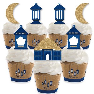 Big Dot of Happiness Eid Mubarak Cupcake Decoration - Ramadan Cupcake Wrappers and Treat Picks Kit - Set of 24 - 1 of 4