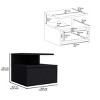 INFURNIC Nightstands Floating Nightstand with Single Drawer and Two-Tier Shelf Modern Wall-Mounted Design, Black, 13.23"*14.02"*11.61" - 3 of 4