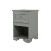 PAGED Night Stand Elegant Bedside Table Wooden Nightstand with Storage Drawer and Open Shelf for Bedroom - 3 of 4