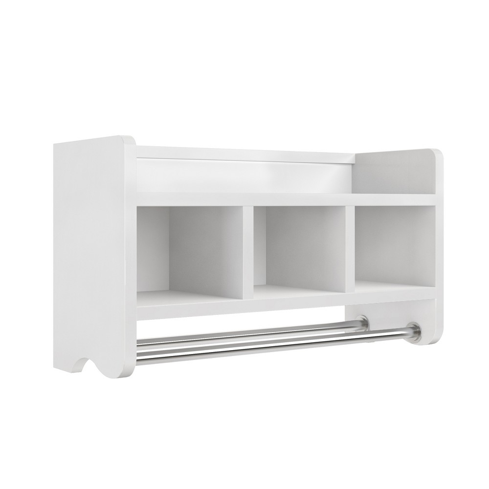 Photos - Wall Shelf Decorative Wall Cabinet White 25" - Alaterre Furniture