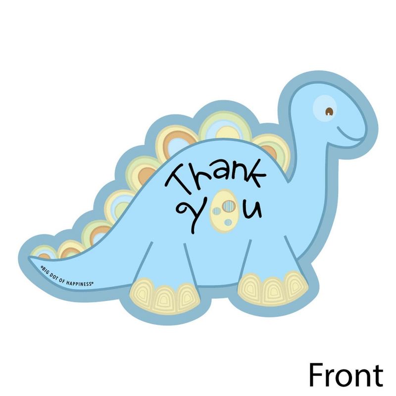 Big Dot of Happiness Baby Boy Dinosaur - Shaped Thank You Cards -Baby Shower or Birthday Party Thank You Note Cards with Envelopes - Set of 12, 3 of 8