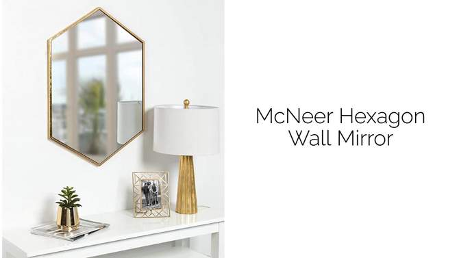Kate and Laurel Mcneer Large Hexagon Metal Wall Mirror, 2 of 12, play video