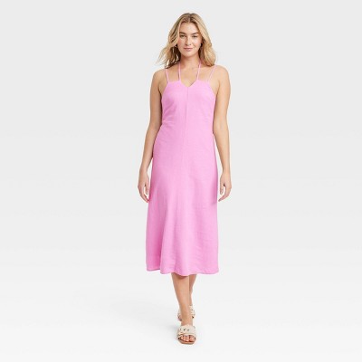 Women's Linen Midi Sundress - Universal Thread™ Pink S
