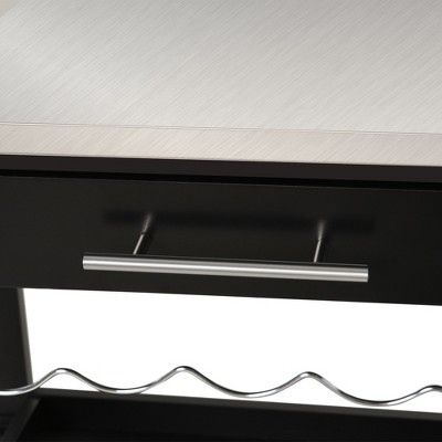 Stainless Steel Industrial Kitchen Cart with Wine Rack and Storage