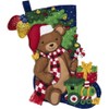 Bucilla Felt Stocking Applique Kit 18" Long-Teddy Bear - 2 of 3