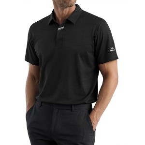INSPIRE CHIC Men's Jacquard Short Sleeve Lightweight Casual Golf