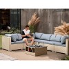 Gulches Grey 7-Piece Patio Furniture Set All-Weather Boho Outdoor Conversation Set Sectional Sofa with Water Resistant Thick Cushions - 2 of 4