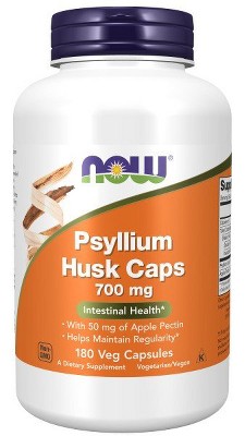 Psyllium Husk 700mg + Apple Pectin by Now Foods  -  180 Capsule