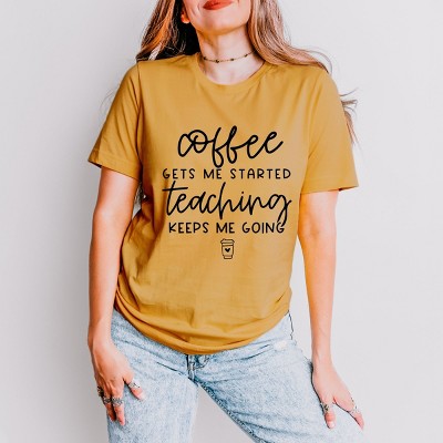 Simply Sage Market Keeps Me Going Coffee Short Sleeve Tee - 2XL - Mustard