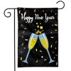 Happy New Year Applique Garden Flag Champagne Glasses 18" x 12.5" Briarwood Lane - 2 of 4