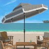 Milan Fringe 9Ft Double Top Crank Umbrella - PAT8208 - Safavieh - 2 of 4