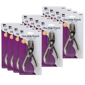Charles Leonard Paper Punch, 1-Hole with Catcher, Pack of 12 - 1 of 2