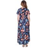 24seven Comfort Apparel Womens Black Floral V Neck Belted High Low Faux Wrap Dress - 3 of 4