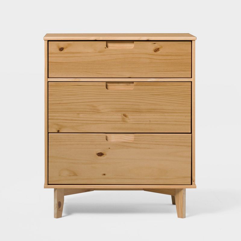 Mid-Century Modern Wood 3 Drawer Dresser - Saracina Home, 1 of 23