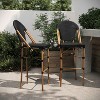 Emma & Oliver Massalia Indoor/Outdoor Bistro Style Bar Stools with Textilene Seat and Metal Frame - 2 of 4