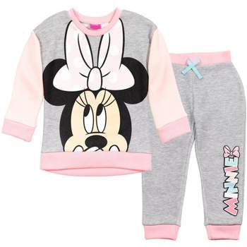 Disney Minnie Mouse Girls Fleece Sweatshirt and Pants Outfit Set Toddler