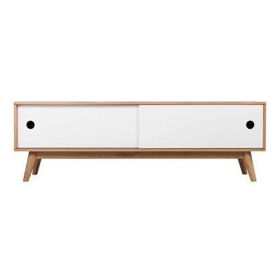 Abacus Storage TV Stand for TVs up to 67" Oak/White - Universal Expert