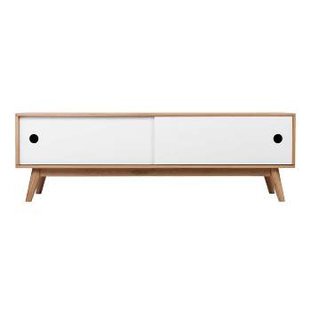 Abacus Storage TV Stand for TVs up to 67" Oak/White - Universal Expert