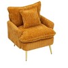 TOAOTBNBO Upholstered Accent Chair with Ergonomic Backrest and Armrests, Corduroy Arm Chair with Wood Legs Single Sofa Chair for Office - 2 of 4