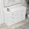 White Dresser, 6 Spacious Drawers, Store Clothes, Bedding, and Other Essentials for bedrooms, closets, living rooms - 4 of 4
