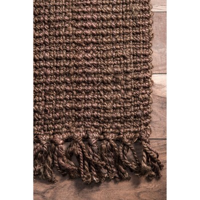 Handmade Chocolate Brown Jute 5' x 7'6" Area Rug