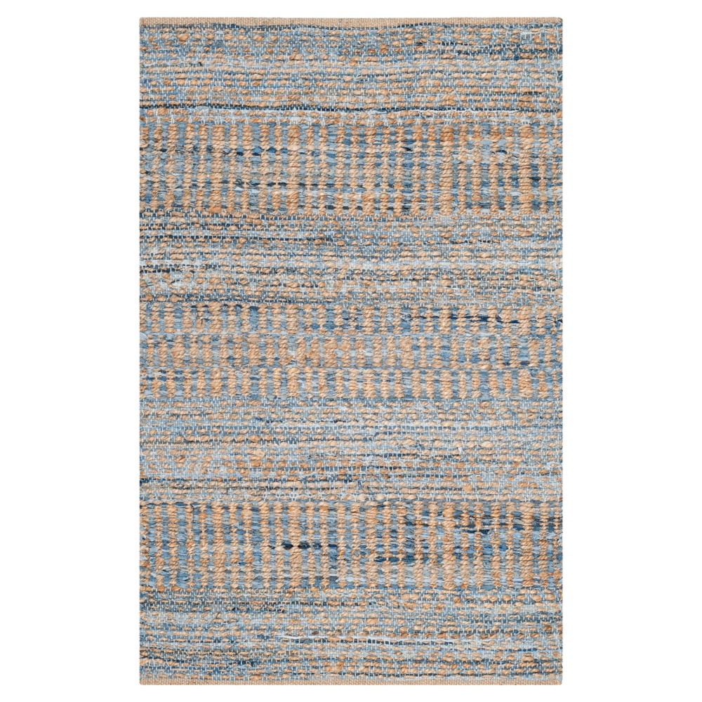 Bari Natural Fiber Accent Rug - Natural / Blue (3'x5') - Safavieh