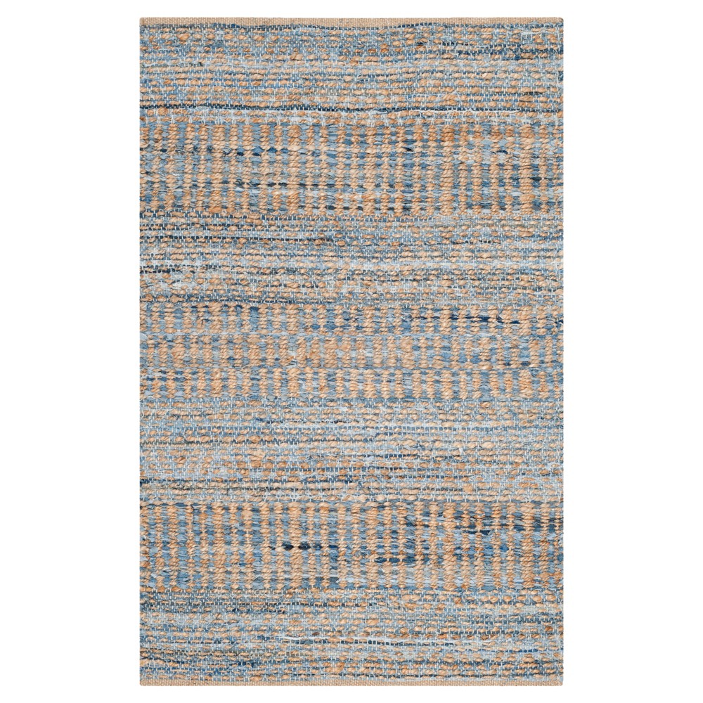 Bari Natural Fiber Accent Rug - Natural / Blue (3'x5') - Safavieh