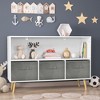 Toy Storage Organizer Bookshelf with Storage with 3 Collapsible Fabric Drawers and Pine Legs, Kids Bookcase and Top Shelf for Playroom Nursery - 3 of 4