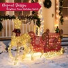 Joiedomi 3D Christmas Reindeer and Outdoor Sleigh Yard Light 2 Pcs Christmas Outdoor Decorations - 2 of 4