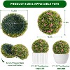 2-Pack Artificial Topiary Balls for Outdoor & Indoor Decor, Large Hanging Faux Boxwood Ball with Flowers - 2 of 4