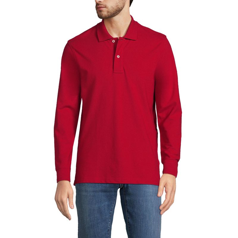 Lands' End Men's Comfort First Long Sleeve Solid Mesh Polo, 1 of 3
