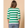 INSPIRE CHIC Women's Stripes Casual Basic Elbow Sleeves Boat Neck Slim Fit T-Shirts - 4 of 4