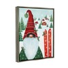 Stupell Industries Gnome Skiing Winter Slopes Black Floater Framed Canvas Wall Art - 3 of 4