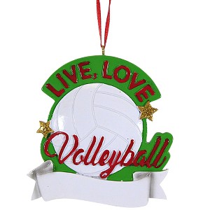 Kurt S. Adler 3.5 Inch Live, Love Volleyball Ornament White Ball Sports Diy Personalization Tree Ornaments - 1 of 3