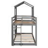 NicBex Twin over Twin Bunk Bed Roof Shape Loft Bed Pine Bed Frame with Windows, Sills, Ladder and Full Length Guardrail, No Box Spring Required - 4 of 4