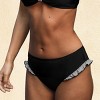 Women's Black High-Waisted Bikini Bottoms with Gingham Checkered Ruffle Trim - Cupshe - 4 of 4