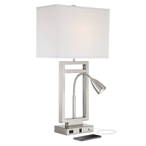 Table lamp with store led reading light