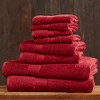 Vynxaria Ultra Soft Red 8 Piece Cotton Towel Set - 4 of 4
