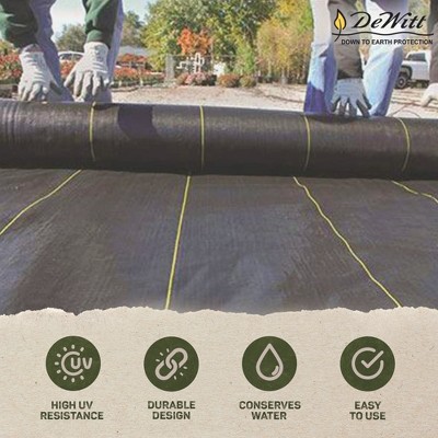 DeWitt 6' x 300' Black Polypropylene Weed Barrier Fabric, 2-Pack
