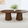 86 inch Double-base Oval Black Dining Table with 8 Dining chairs Suitable for Dining Room / Living Room - 2 of 4