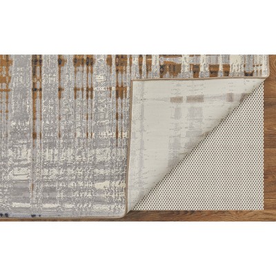 Clio Blue and Orange Abstract Rectangular Area Rug