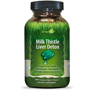 Irwin Naturals Herbal Supplements Milk Thistle Liver Detox Softgel 60ct.