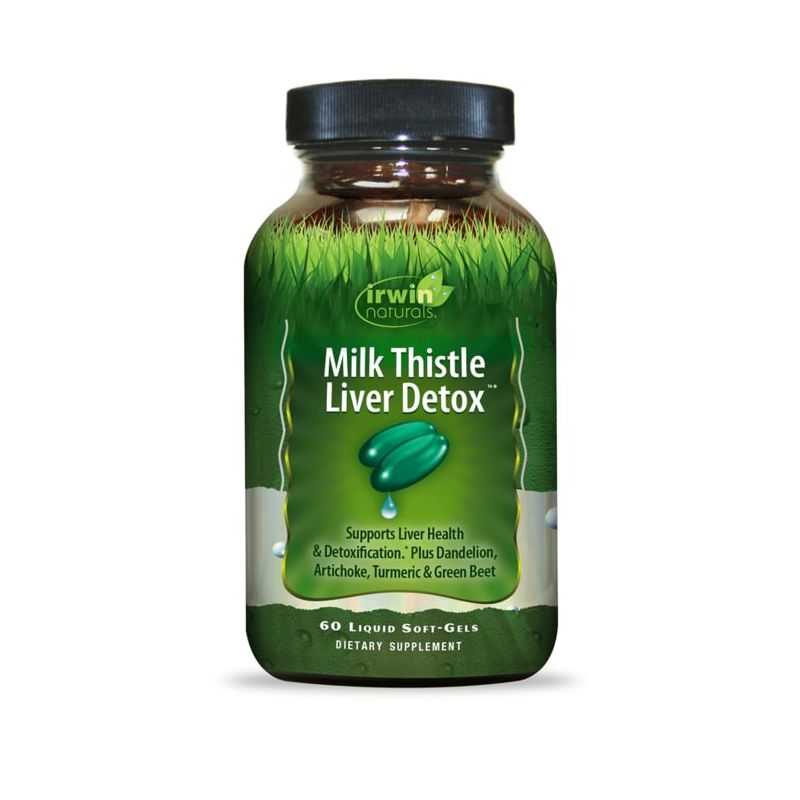 Irwin Naturals Herbal Supplements Milk Thistle Liver Detox Softgel 60ct, 1 of 3