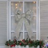 Northlight LED Lighted Tinsel Bow Christmas Decoration - 24" - Silver - Warm White Lights - 2 of 4