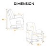 Modern Boucle Rocking Chair with Retractable Footrest, Upholstered Accent Lounge Chair with Wood Legs for Living Room or Bedroom–The Pop Home - 4 of 4